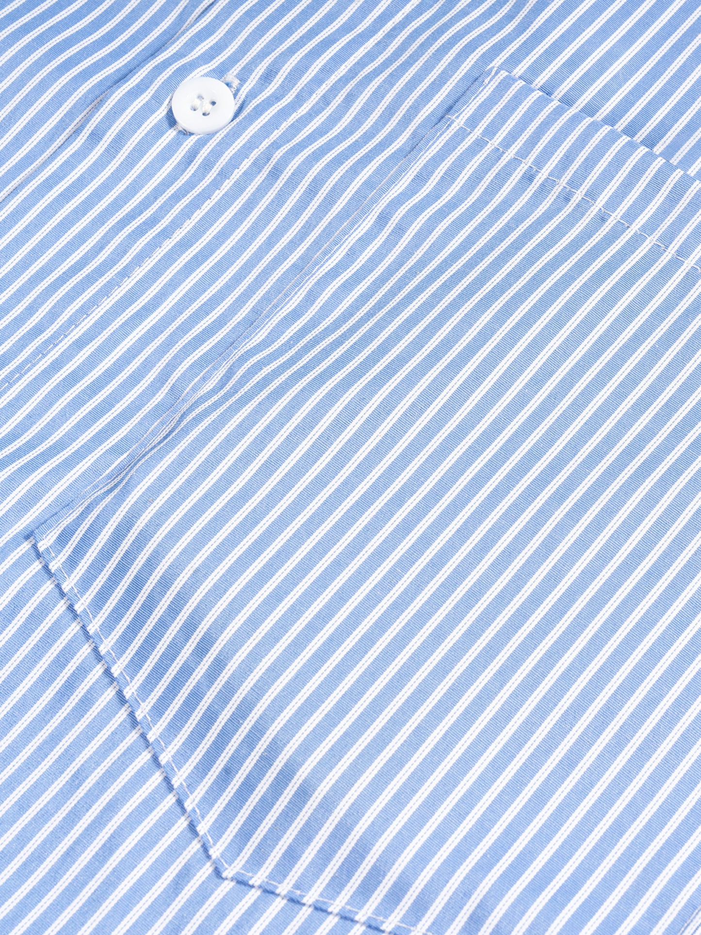 "Preppy Shirt" in Blue Font - Oversized Vertical Stripe Boxy Shirt