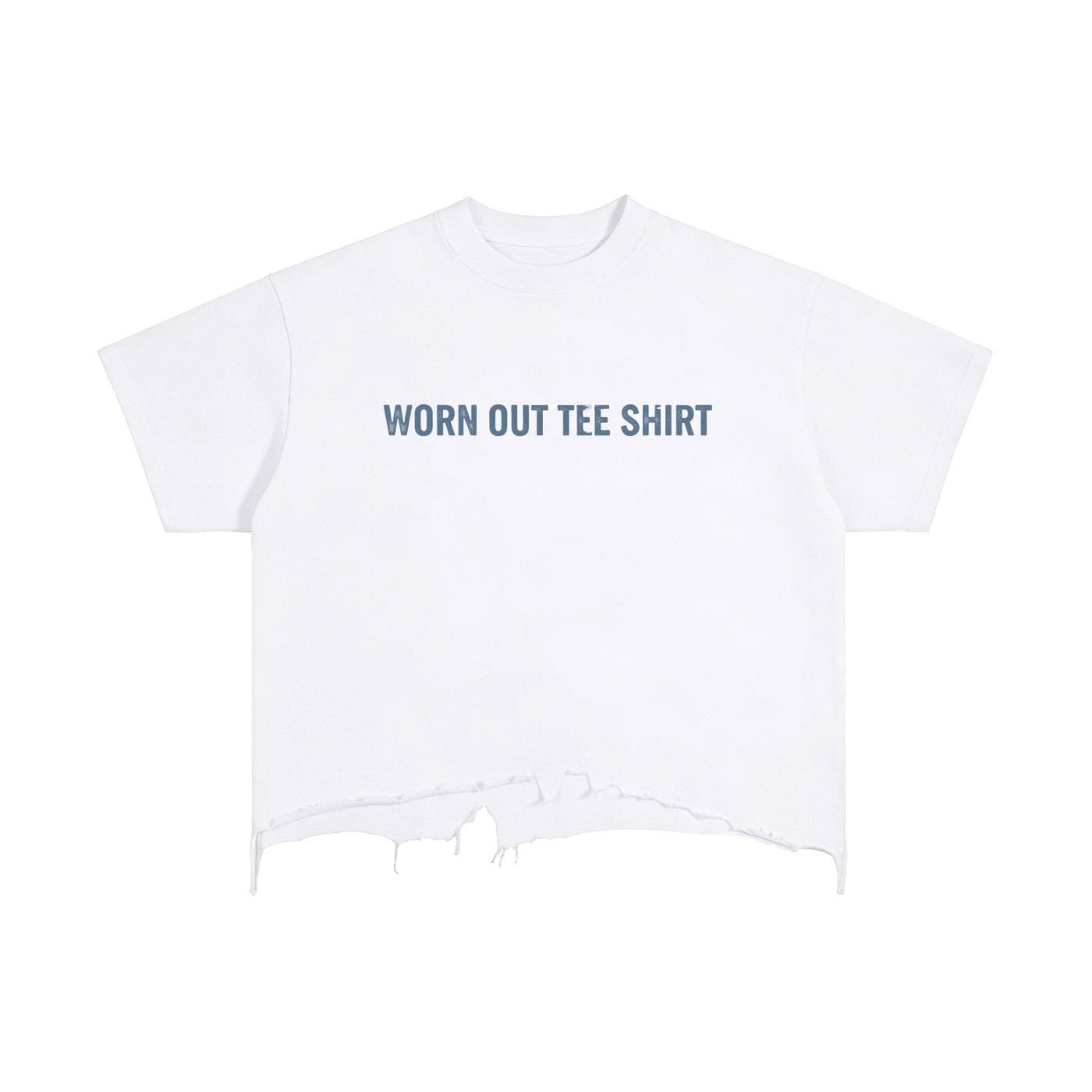 "Worn Out Tee Shirt" - Vintage Wash Boxy Distressed Hem T-Shirt