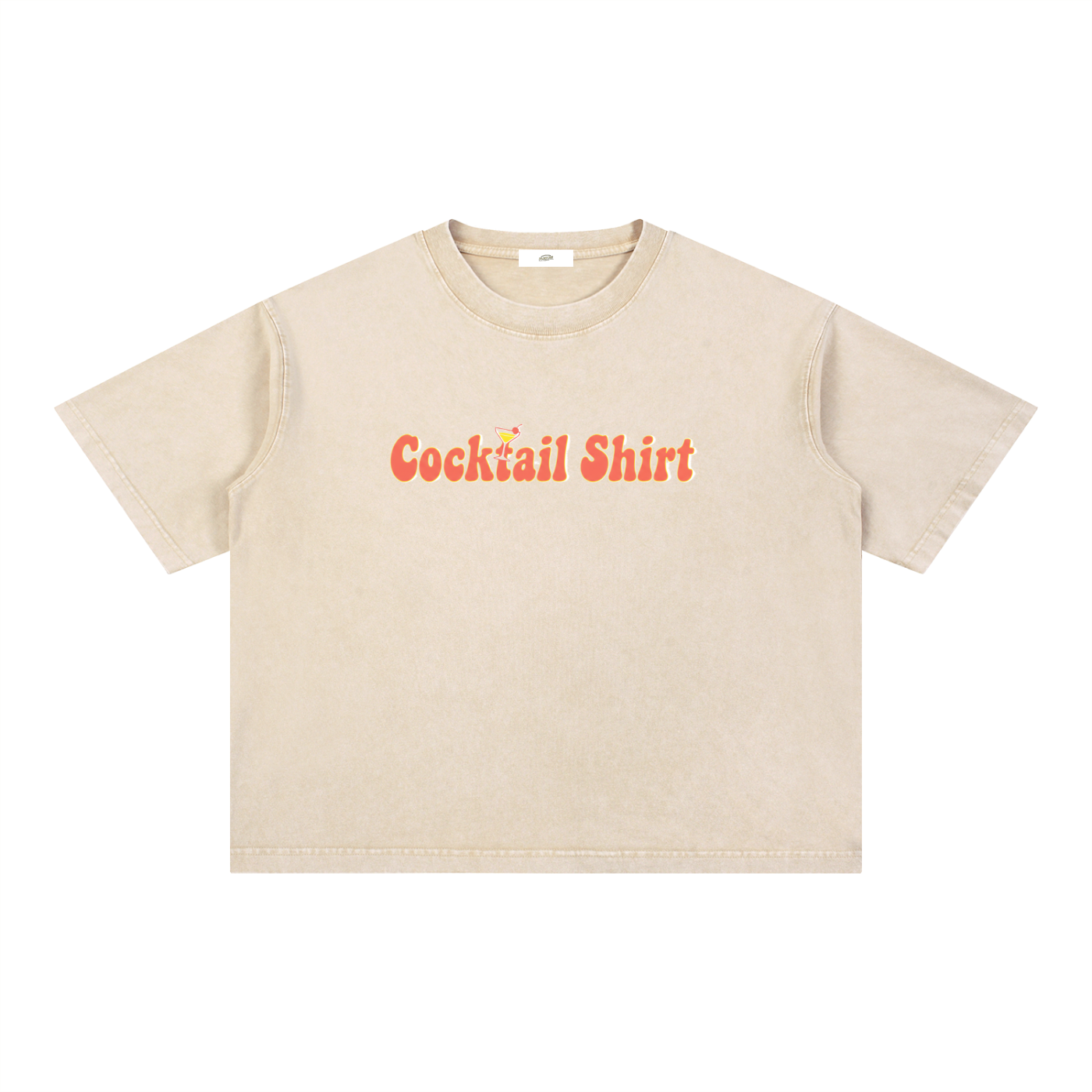 "Cocktail Shirt" - Mineral Wash Boxy Cotton T-Shirt