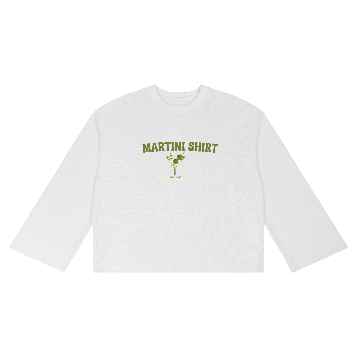 "Martini Shirt" - Unisex Waffle Raw Edge T-Shirt