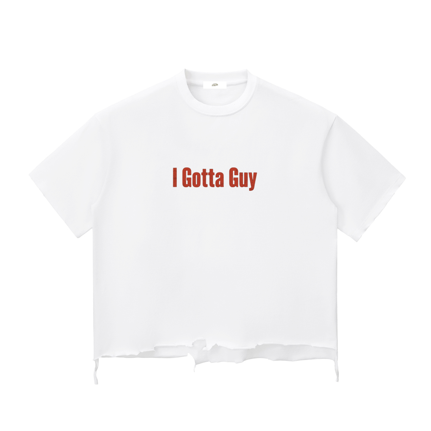 "I Gotta Guy" - Snow Wash Raw-Hem Boxy T-shirt