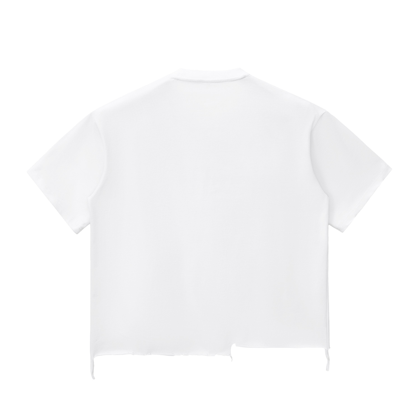 "Godbey Graphic Tee 1" - Snow Wash Raw-Hem Boxy T-shirt