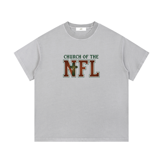"Church of the NFL" - Vintage Wash Cotton T-Shirt