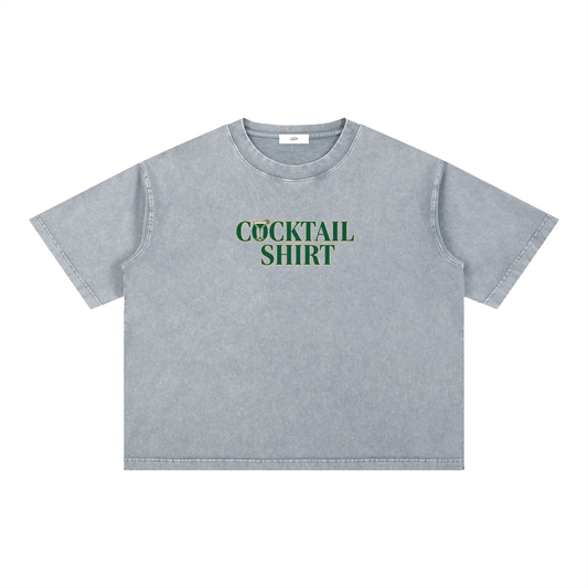 "Cocktail Shirt" - Mineral Wash Boxy Cotton T-Shirt
