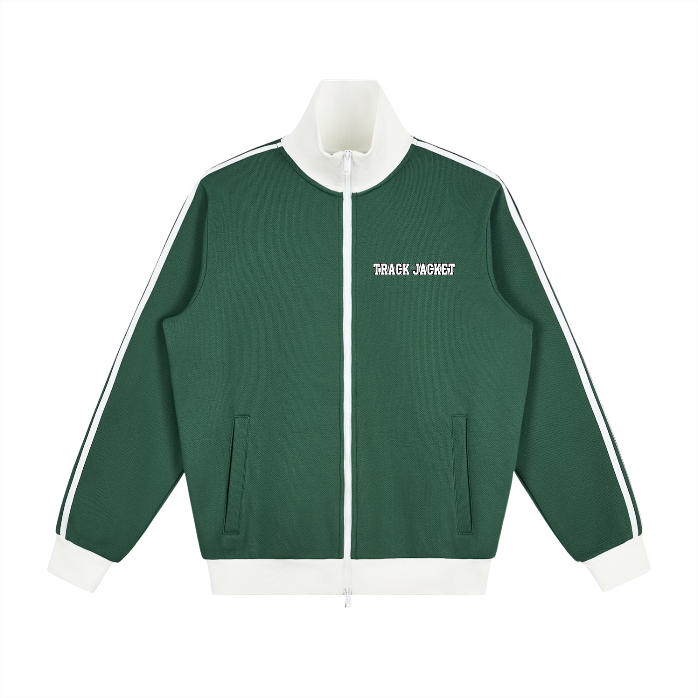 "Track Jacket" - Contrast Side Stripe Fleece Track Jacket