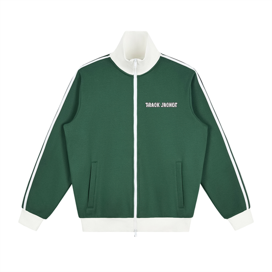 "Track Jacket" - Contrast Side Stripe Fleece Track Jacket