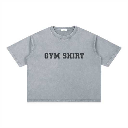 "Gym Shirt" - Mineral Wash Boxy Cotton T-Shirt