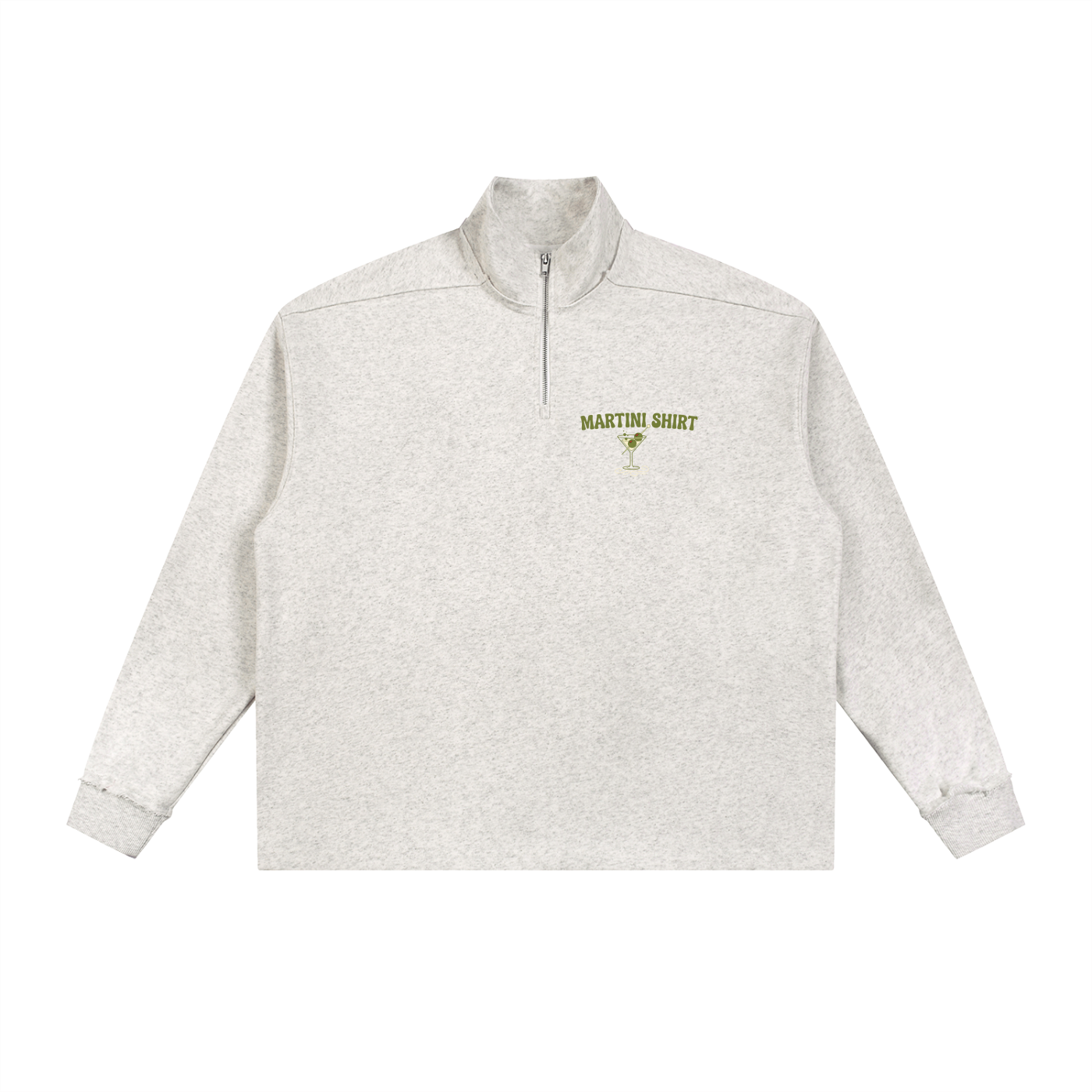 "Martini Shirt" - Half-Zip Rolled Edge Fleece Sweatshirt