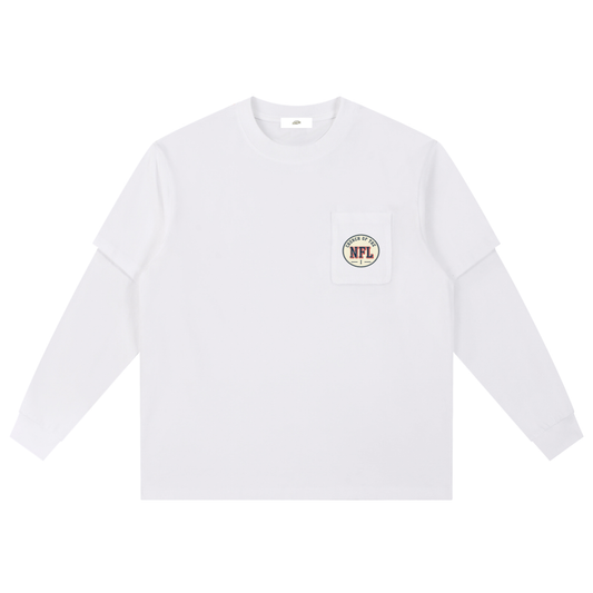 "Church of the NFL" - Layered Long Sleeve Oversized Tee