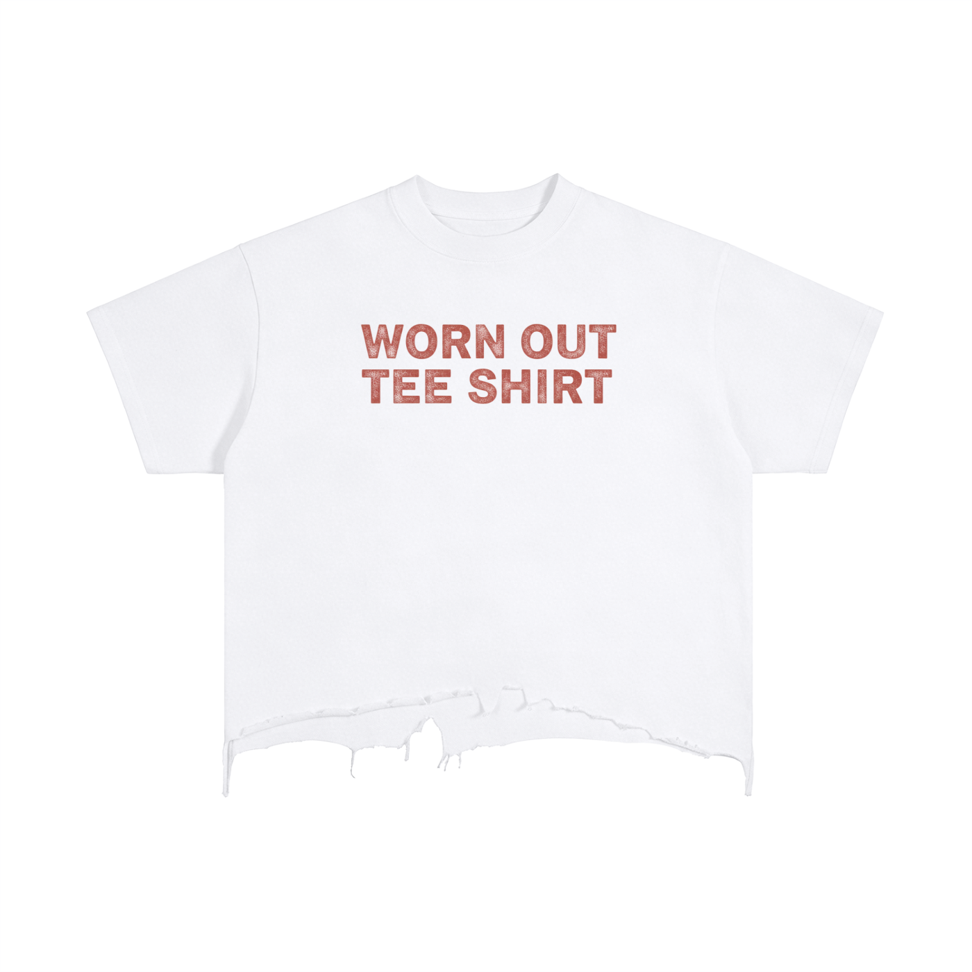 "Worn Out Tee Shirt" - Vintage Wash Boxy Distressed Hem T-Shirt