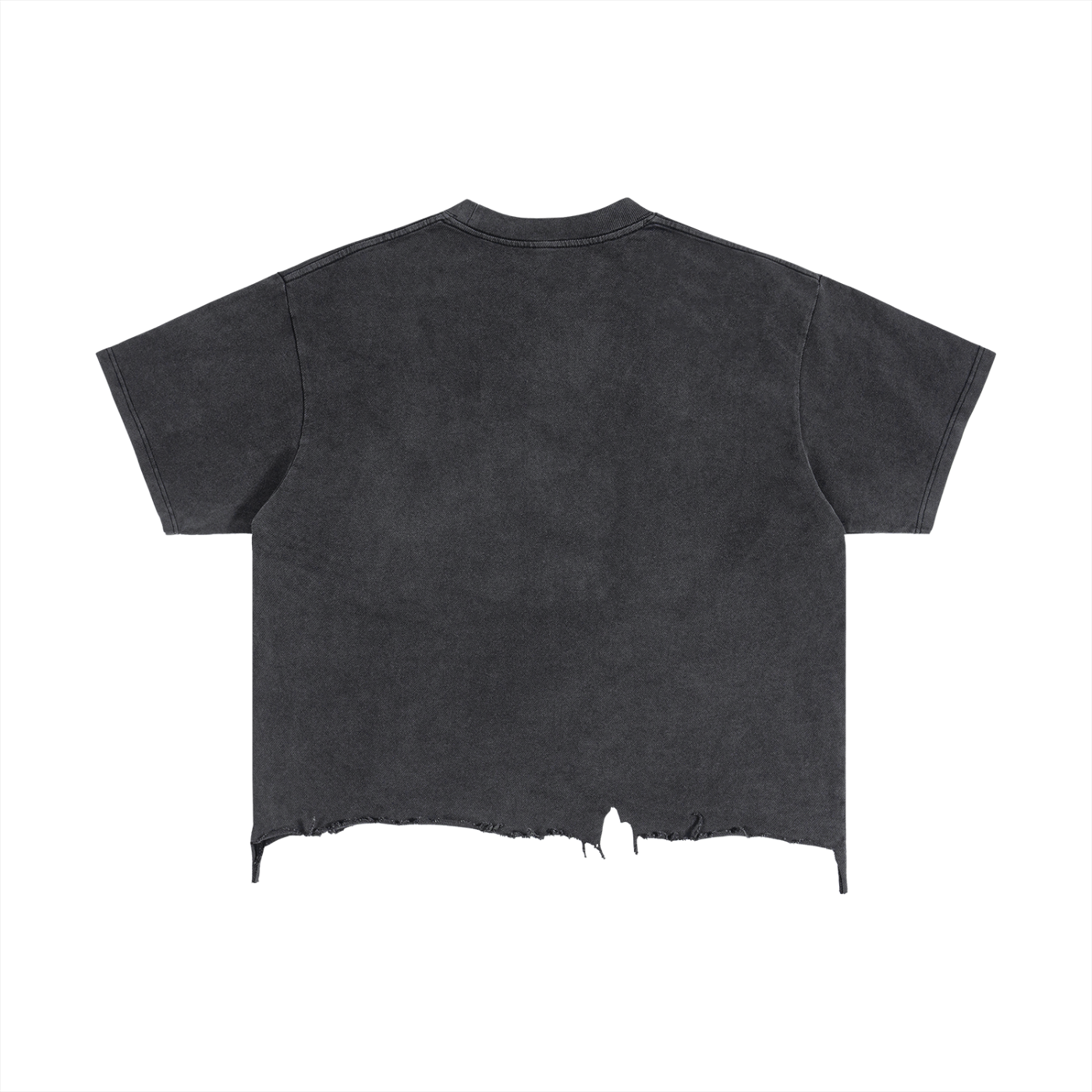 "Worn Out Tee Shirt" - Vintage Wash Boxy Distressed Hem T-Shirt