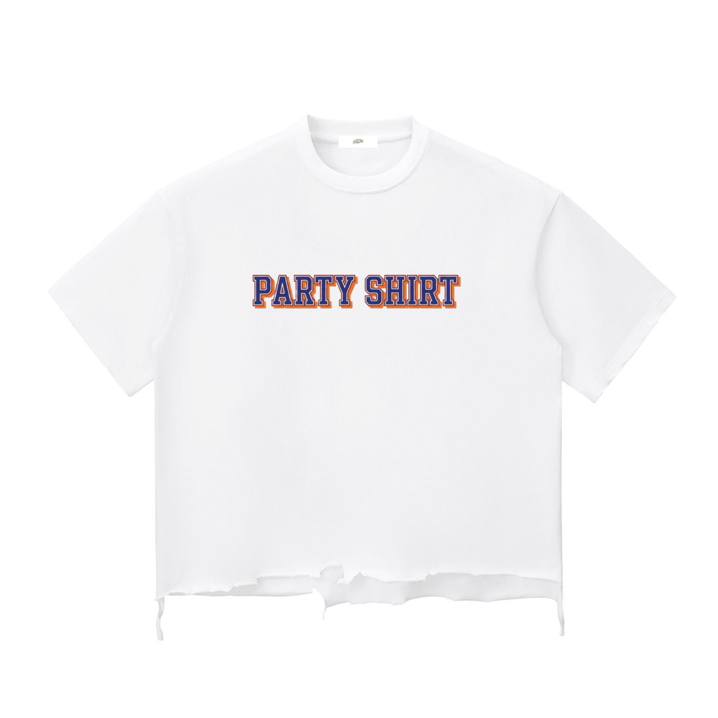 "Party Shirt" - Snow Wash Raw-Hem Boxy T-shirt