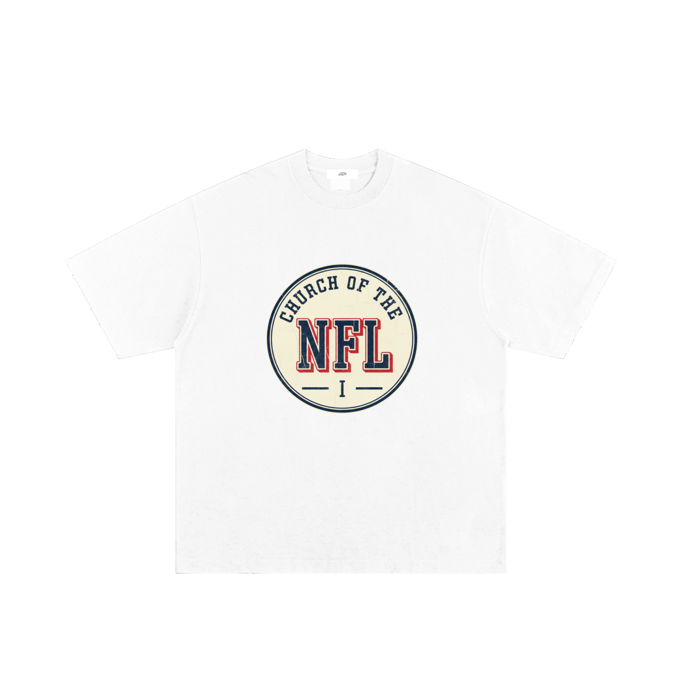 "Church of the NFL" - Heavyweight Hand-frayed T-Shirt