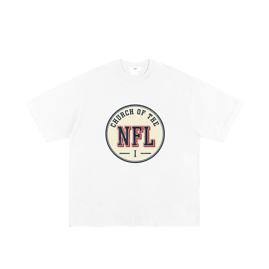 "Church of the NFL" - Heavyweight Hand-frayed T-Shirt