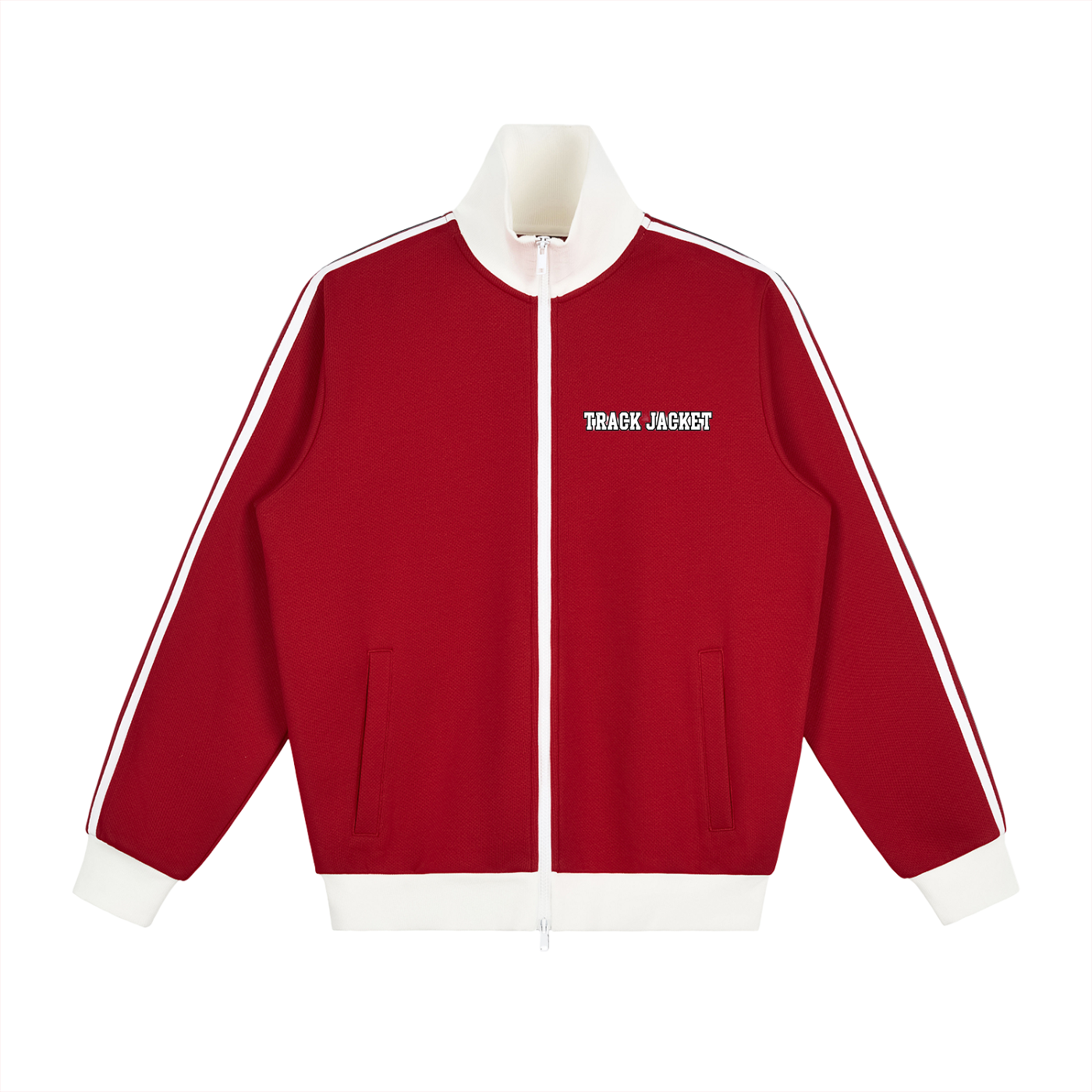 "Track Jacket" - Contrast Side Stripe Fleece Track Jacket