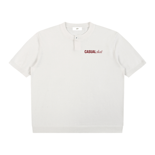 "Casual Shirt" - Cotton Knit Short Sleeve Henley T-Shirt