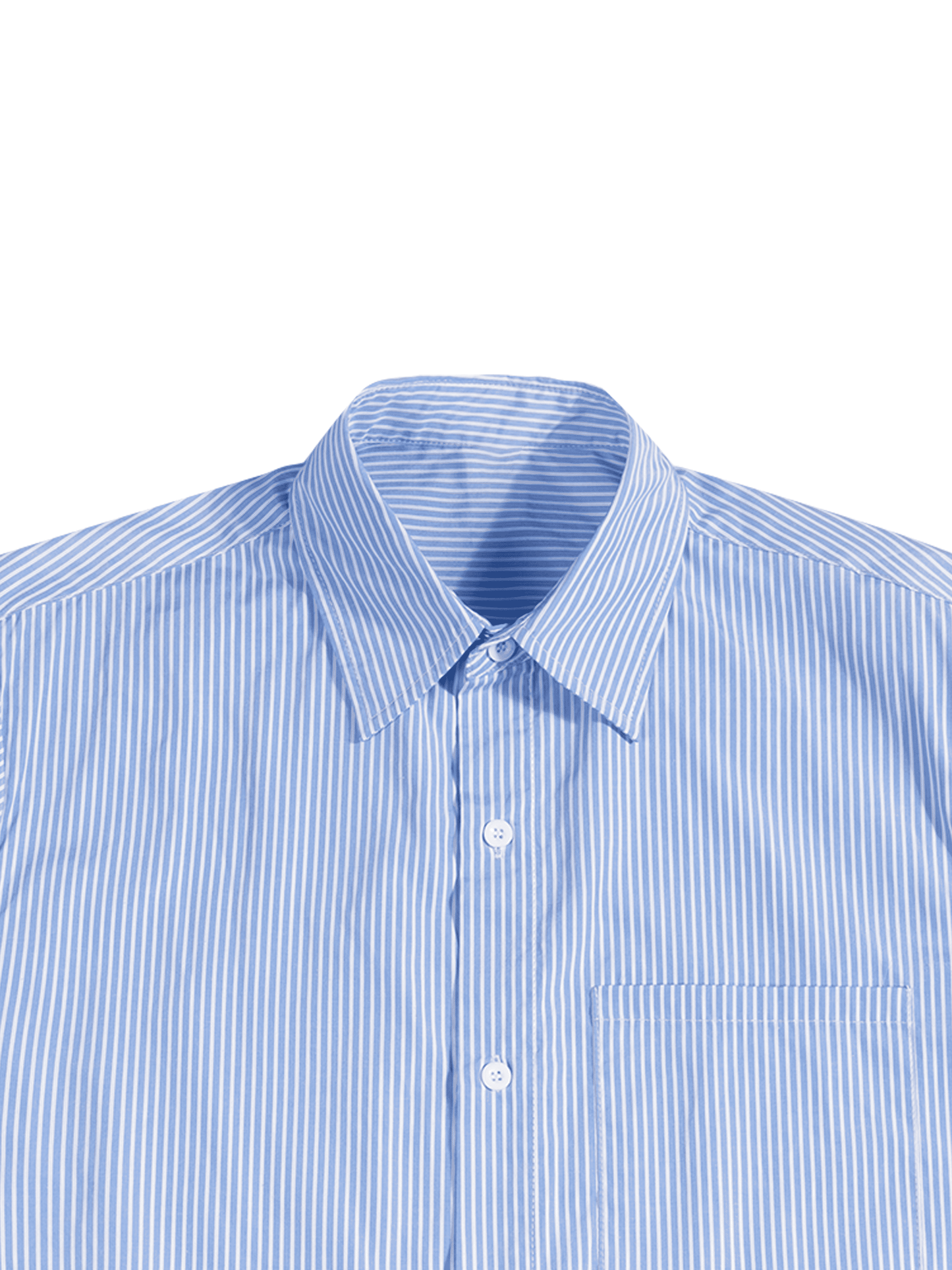 "Preppy Shirt" in Blue Font - Oversized Vertical Stripe Boxy Shirt