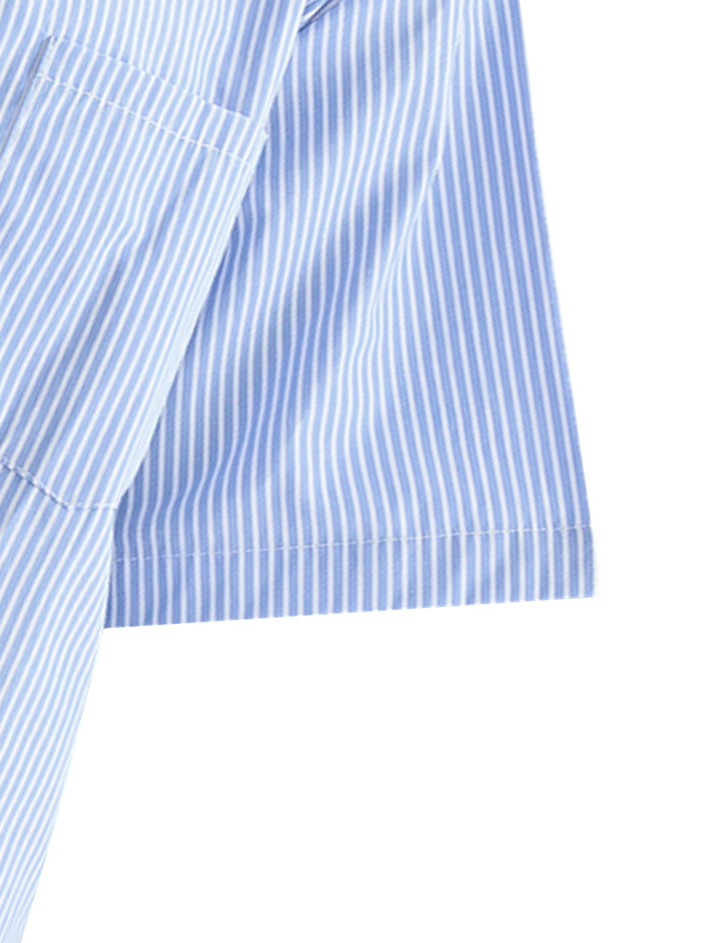 "Preppy Shirt" in Blue Font - Oversized Vertical Stripe Boxy Shirt