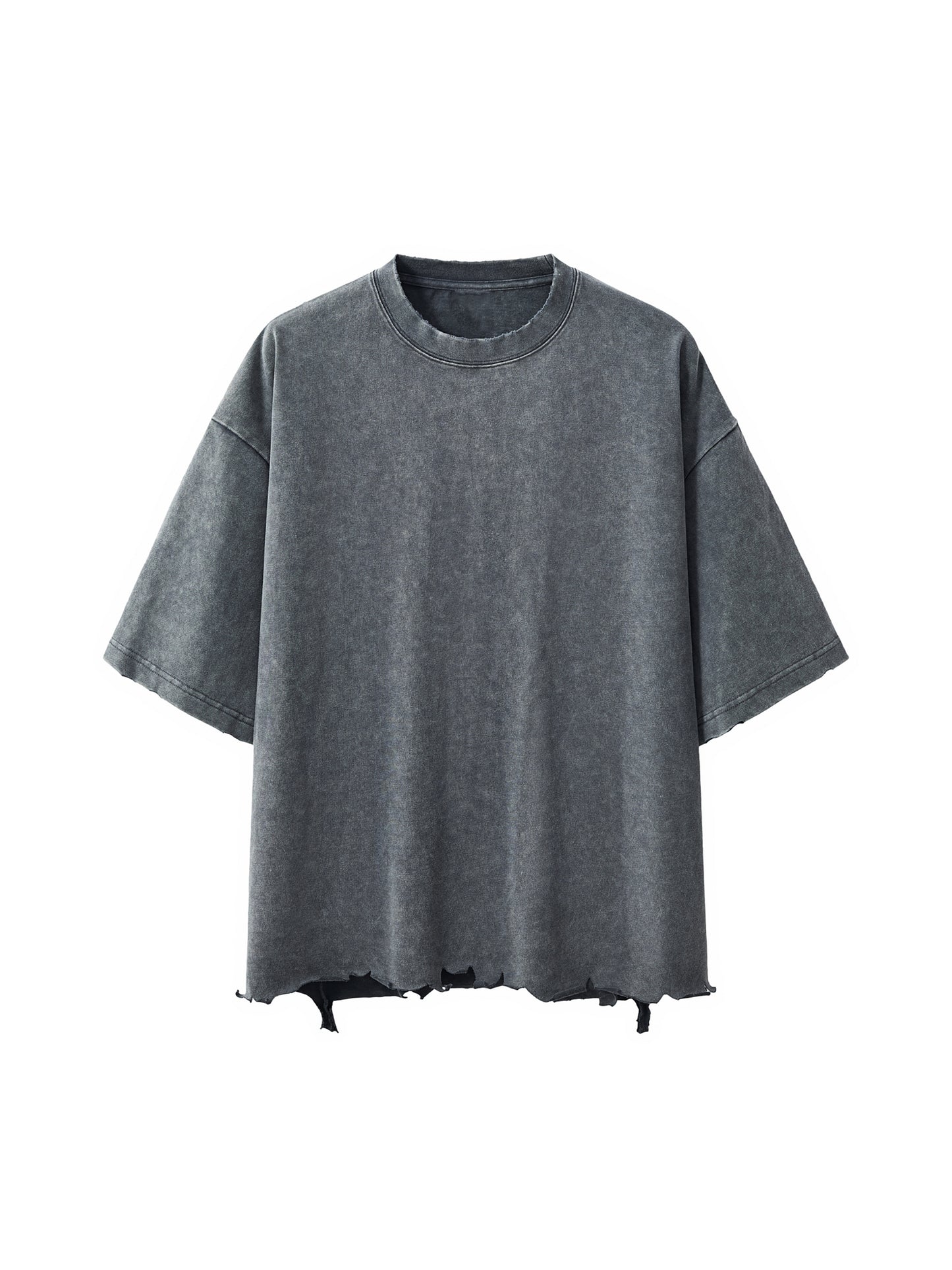 "Party Shirt" - Snow Wash Raw-Hem Boxy T-shirt
