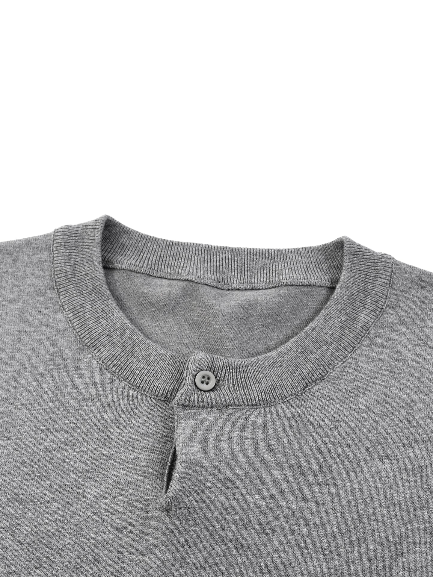 "Casual Shirt" - Cotton Knit Short Sleeve Henley T-Shirt